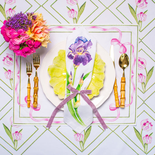 IRIS FLOWER COTTON TEA NAPKIN