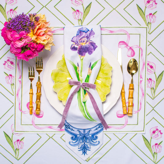 PURPLE & INDIGO IRIS DINNER NAPKINS