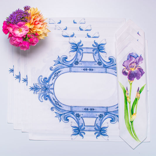 IRIS TEA NAPKINS & PLACEMATS { Set of 4 }
