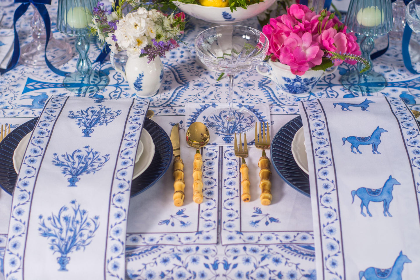 STRIPE BOUQUET DINNER NAPKINS