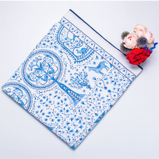 TREE OF LIFE CORNFLOWER TABLECLOTH