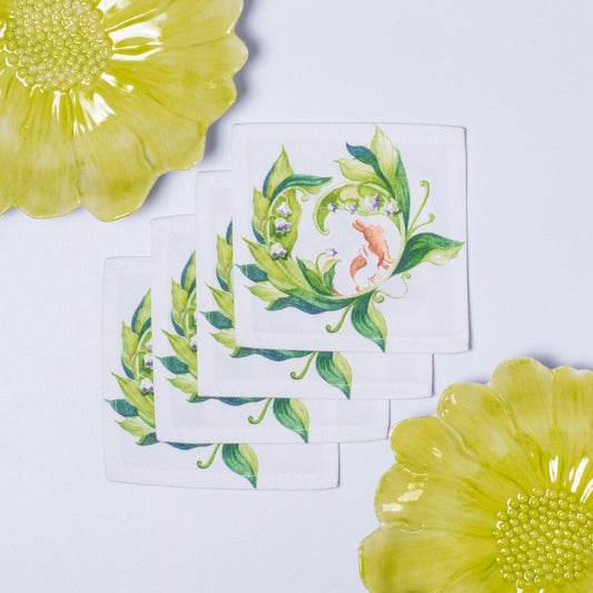 LILY OF THE VALLEY COCKTAIL NAPKINS