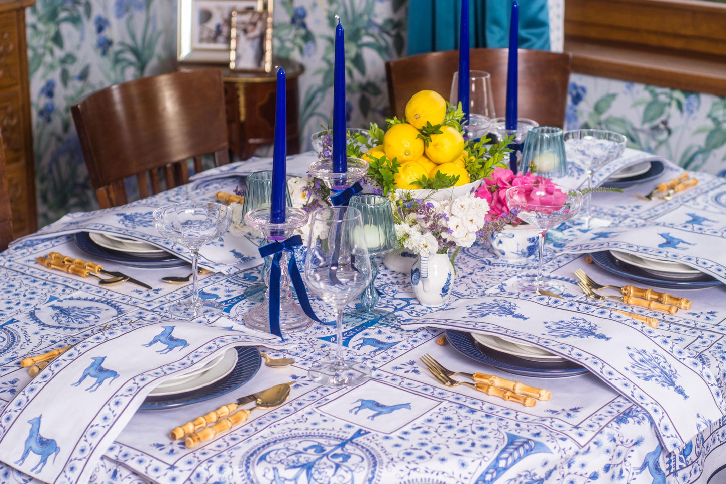 STRIPE BOUQUET NAPKINS & PLACEMATS { Set of 4 }