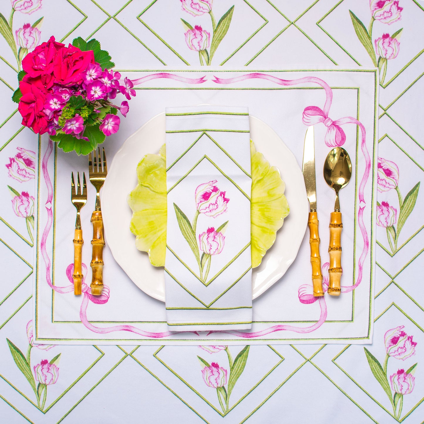 PARROT TULIP TEA NAPKINS & PLACEMATS { Set of 4 }