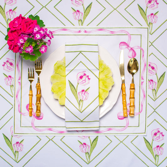 PARROT TULIP TEA NAPKINS & PLACEMATS { Set of 4 }