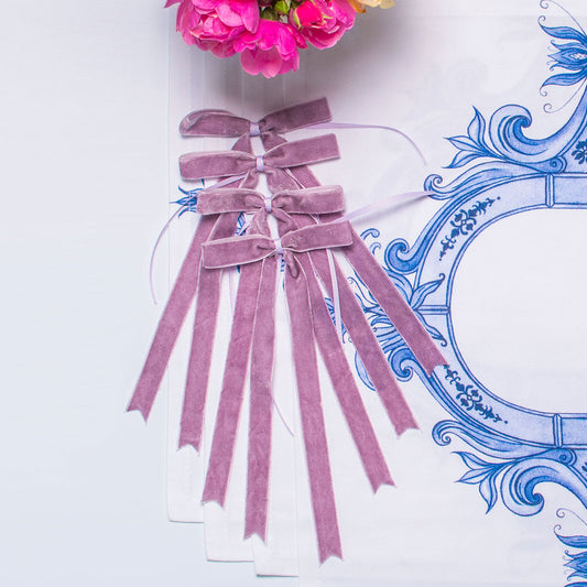 LILAC VELVET NAPKIN RINGS { Set of 4 }