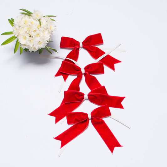 RED VELVET BOWS { Set of 4 }