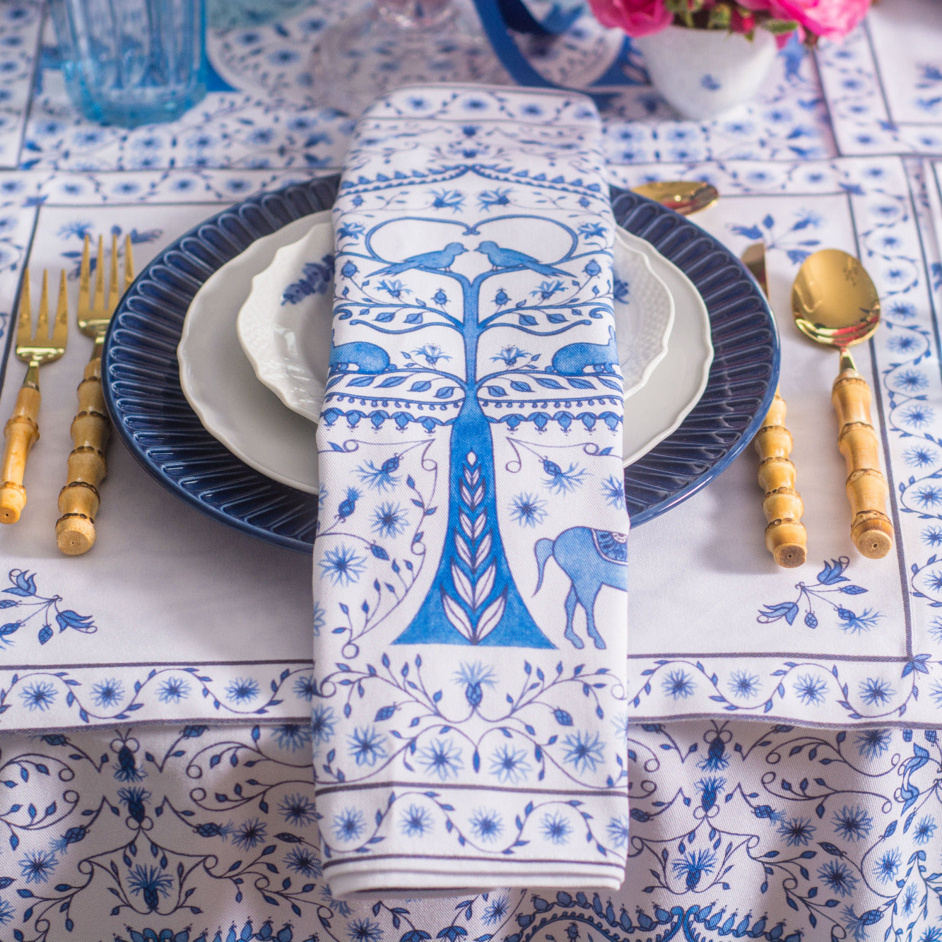 TREE OF LIFE COTTON DINNER NAPKINS