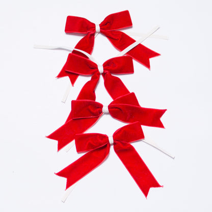 RED VELVET BOWS { Set of 4 }