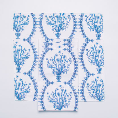 BLUE & WHITE BOUQUET TEA NAPKINS