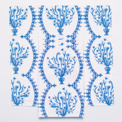 BLUE & WHITE BOUQUET TEA NAPKINS