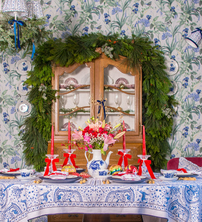 CHEERFUL RED VELVET BOWS & TAPERED CANDLES { Set of 10 }