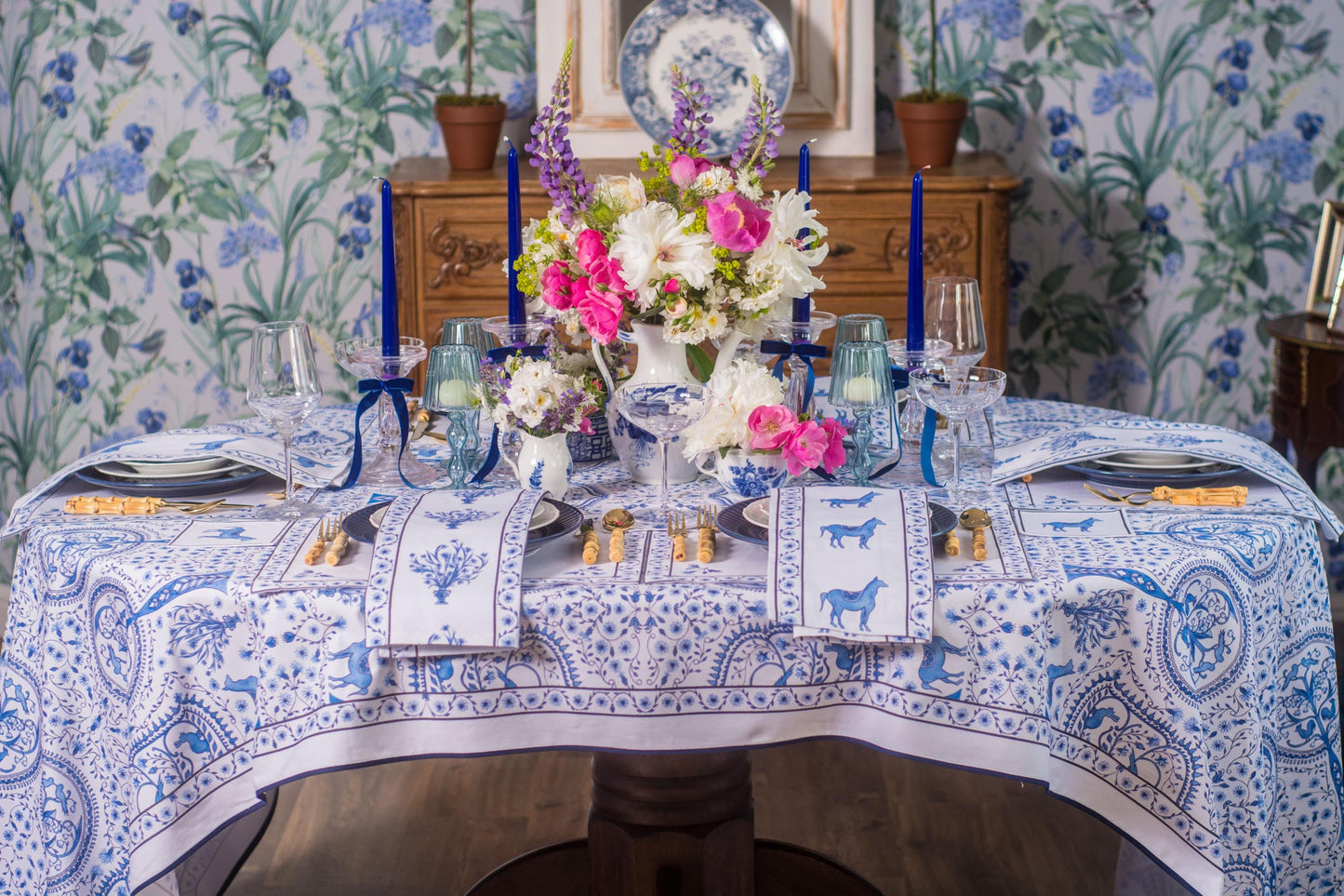 STRIPE BOUQUET DINNER NAPKINS