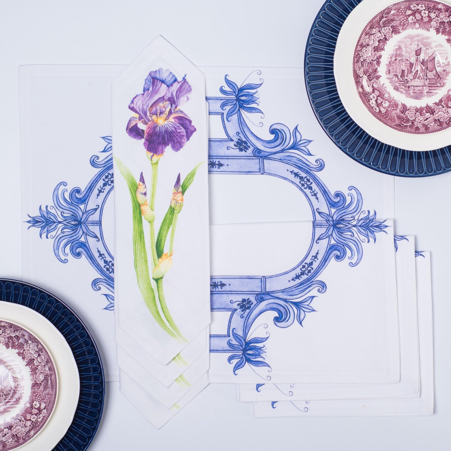 IRIS TEA NAPKINS & PLACEMATS { Set of 4 }