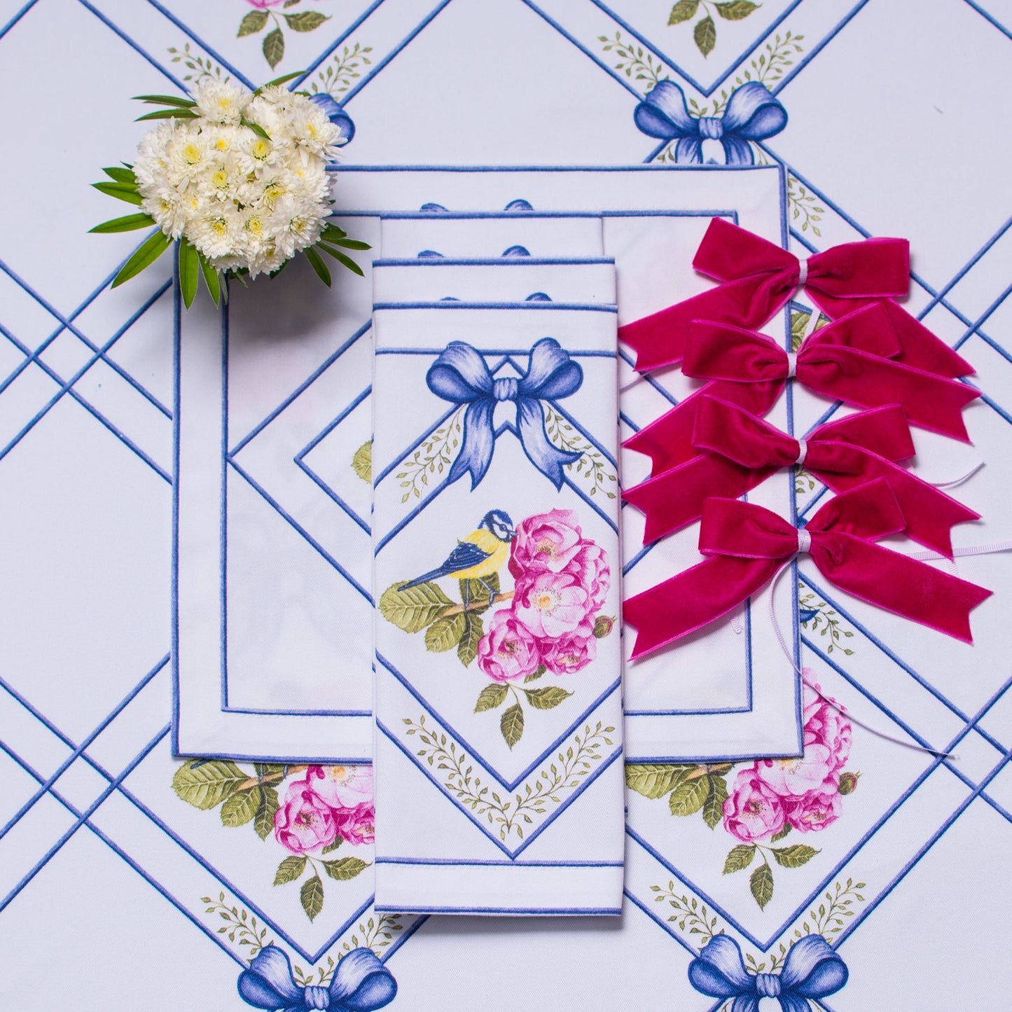 BIRD & ROSES TEA NAPKINS