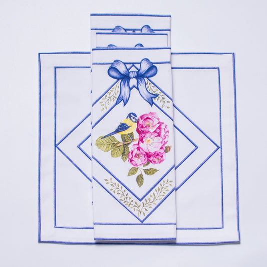 BIRD & ROSES TEA NAPKINS