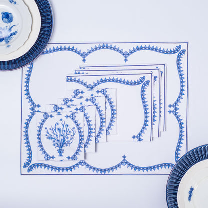 BOUQUET NAPKINS & SCALLOP PLACEMATS { Set of 4 }