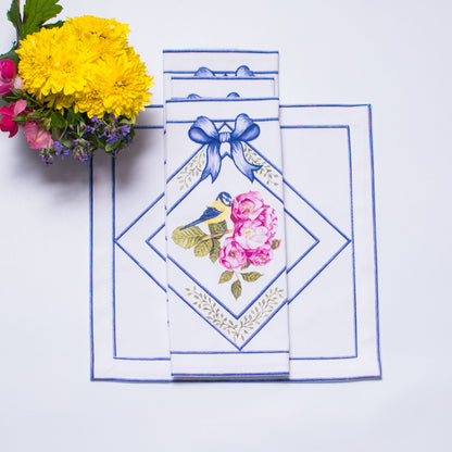 BIRD & ROSES TEA NAPKINS