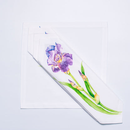 IRIS FLOWER COTTON TEA NAPKIN