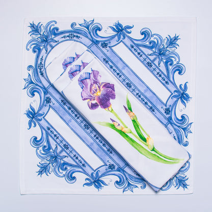 PURPLE & INDIGO IRIS DINNER NAPKINS