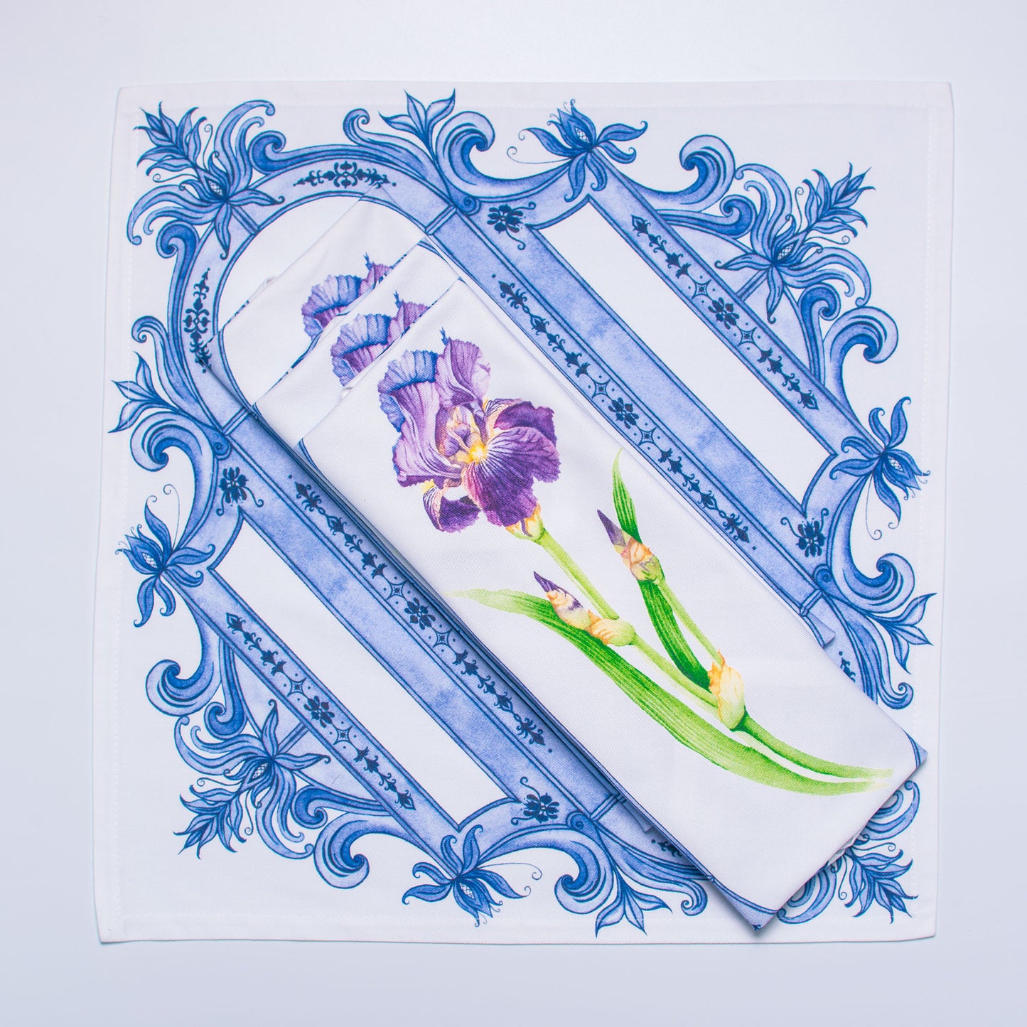 PURPLE & INDIGO IRIS DINNER NAPKINS