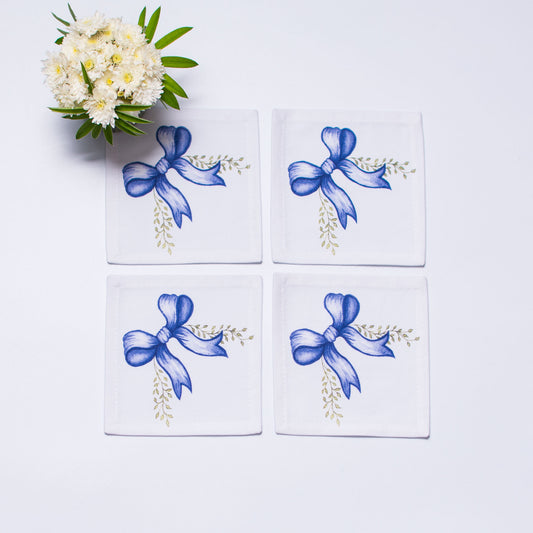 ULTRAMARINE BOWS COCKTAIL NAPKINS
