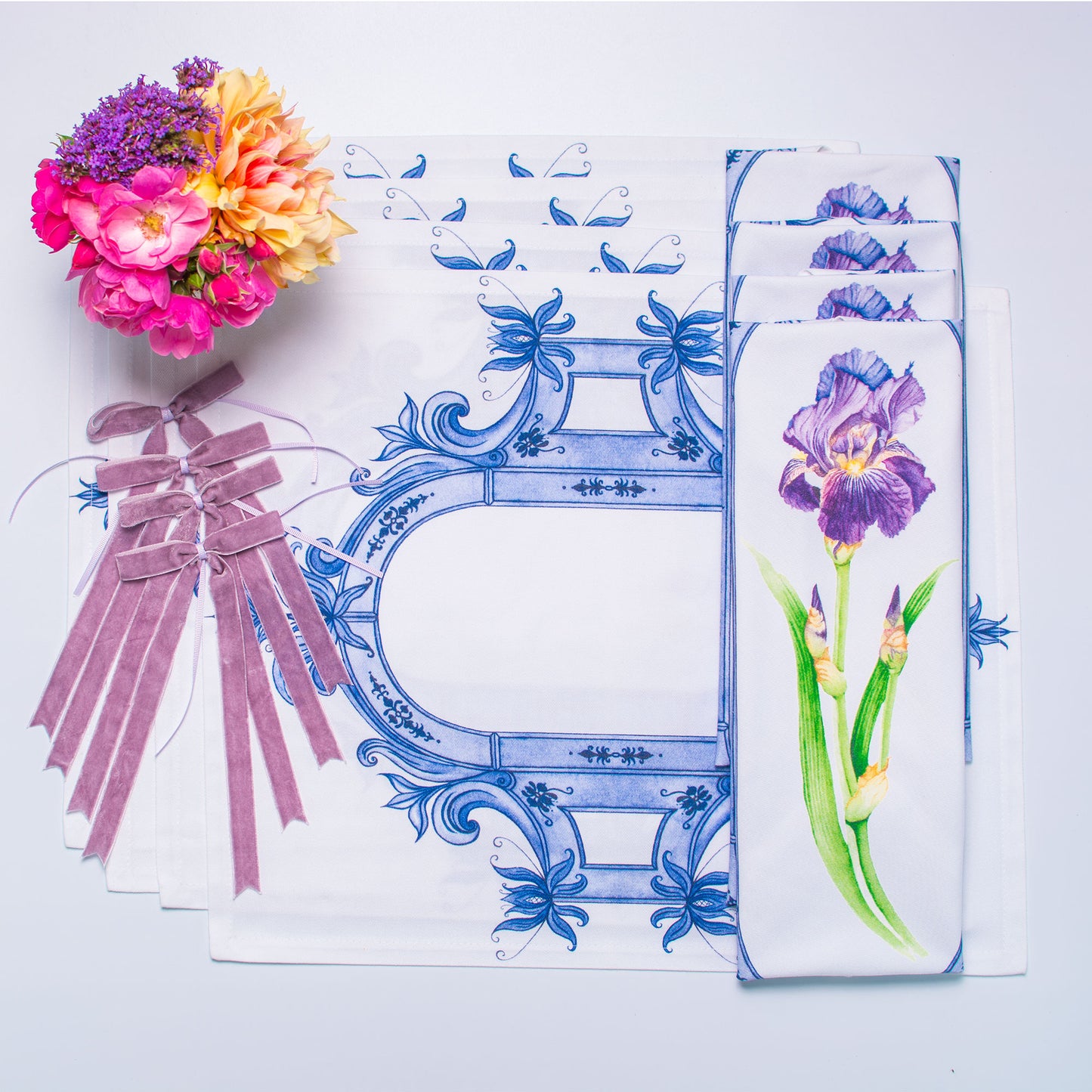 REFLECTION OF BEAUTY PLACEMATS & NAPKINS { Set of 4 }