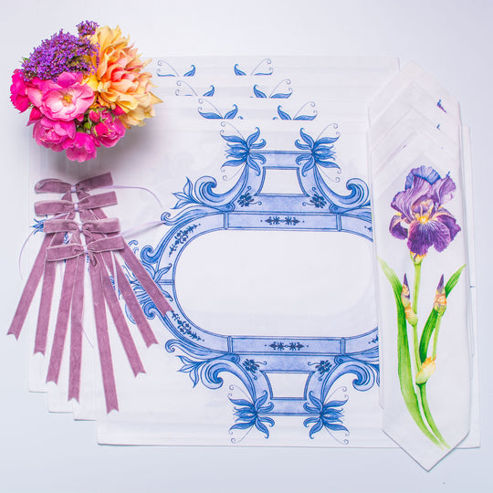 IRIS TEA NAPKINS & PLACEMATS { Set of 4 }