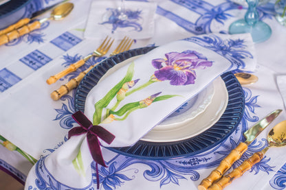 PURPLE & INDIGO IRIS DINNER NAPKINS