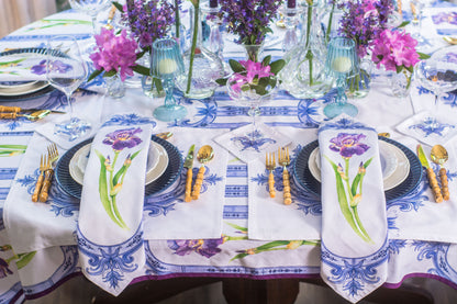 PURPLE & INDIGO IRIS DINNER NAPKINS