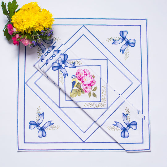 BIRD & ROSES DINNER NAPKINS