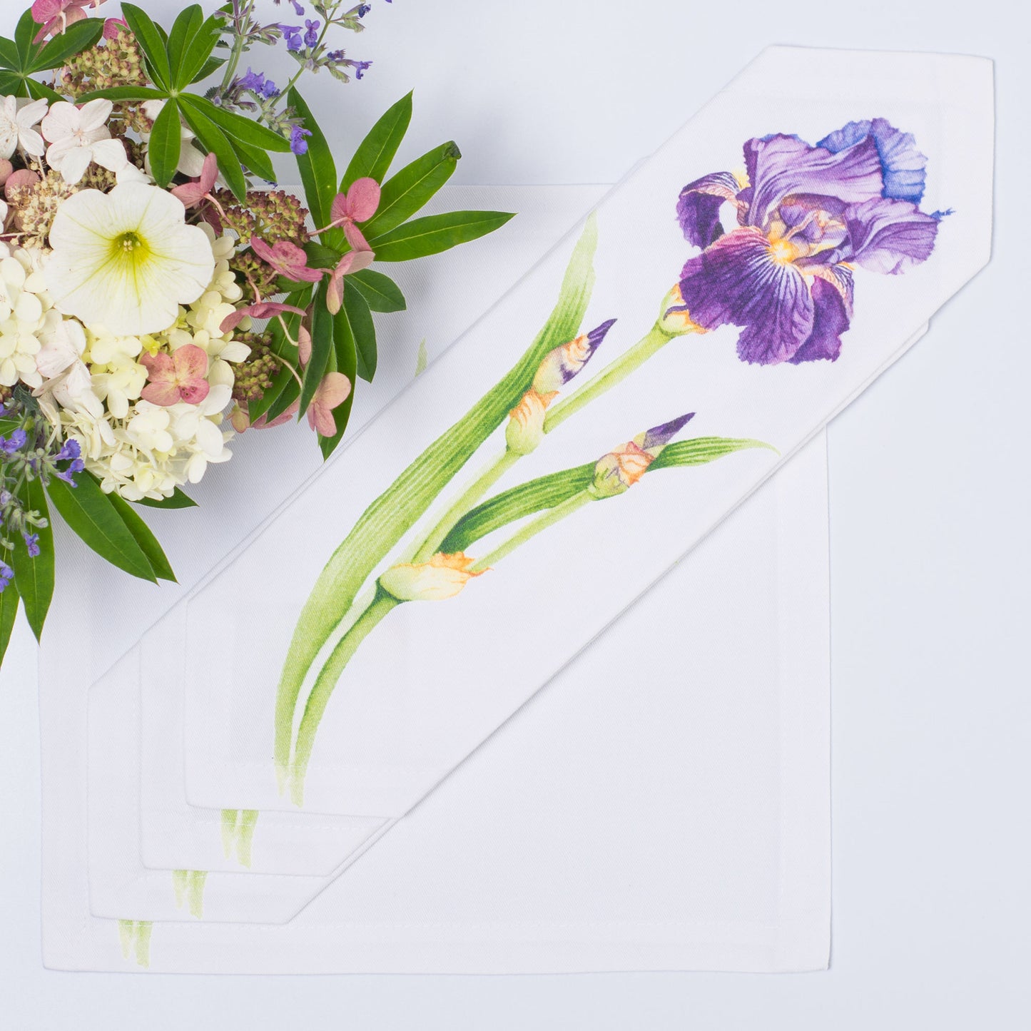 IRIS FLOWER COTTON TEA NAPKIN