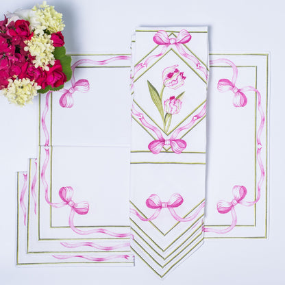PARROT TULIP DINNER NAPKINS& PLACEMATS { Set of 4 }