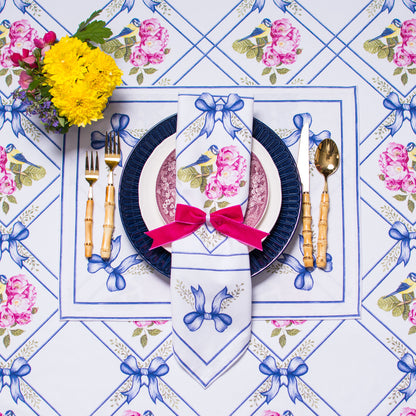 BIRD & ROSES DINNER NAPKINS & PLACEMATS { Set of 4 }