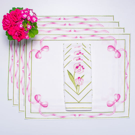 PARROT TULIP TEA NAPKINS & PLACEMATS { Set of 4 }