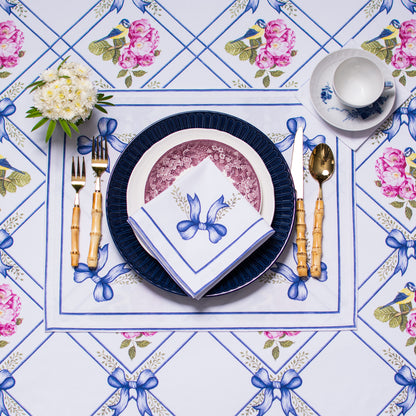 ULTAMARINE BOWS TEA NAPKINS & PLACEMATS { Set of 4 }