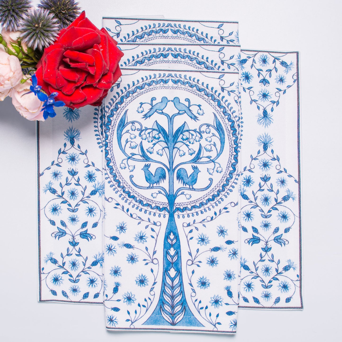 CHERRY TREE OF LIFE TEA NAPKINS