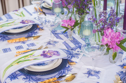 PURPLE & INDIGO IRIS DINNER NAPKINS