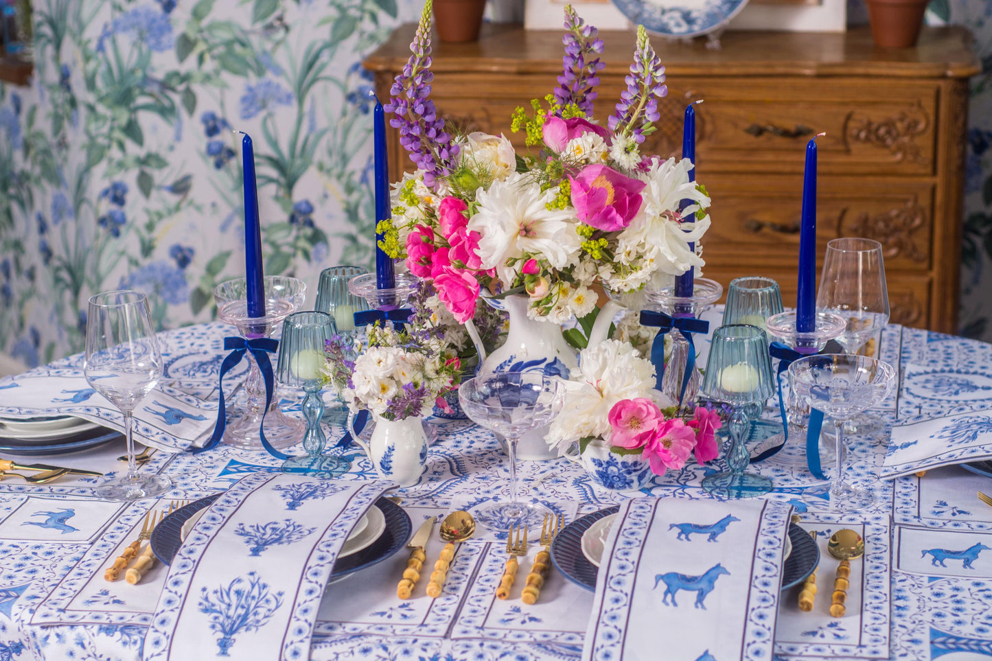 STRIPE BOUQUET DINNER NAPKINS