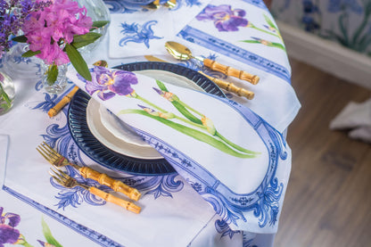 PURPLE & INDIGO IRIS DINNER NAPKINS