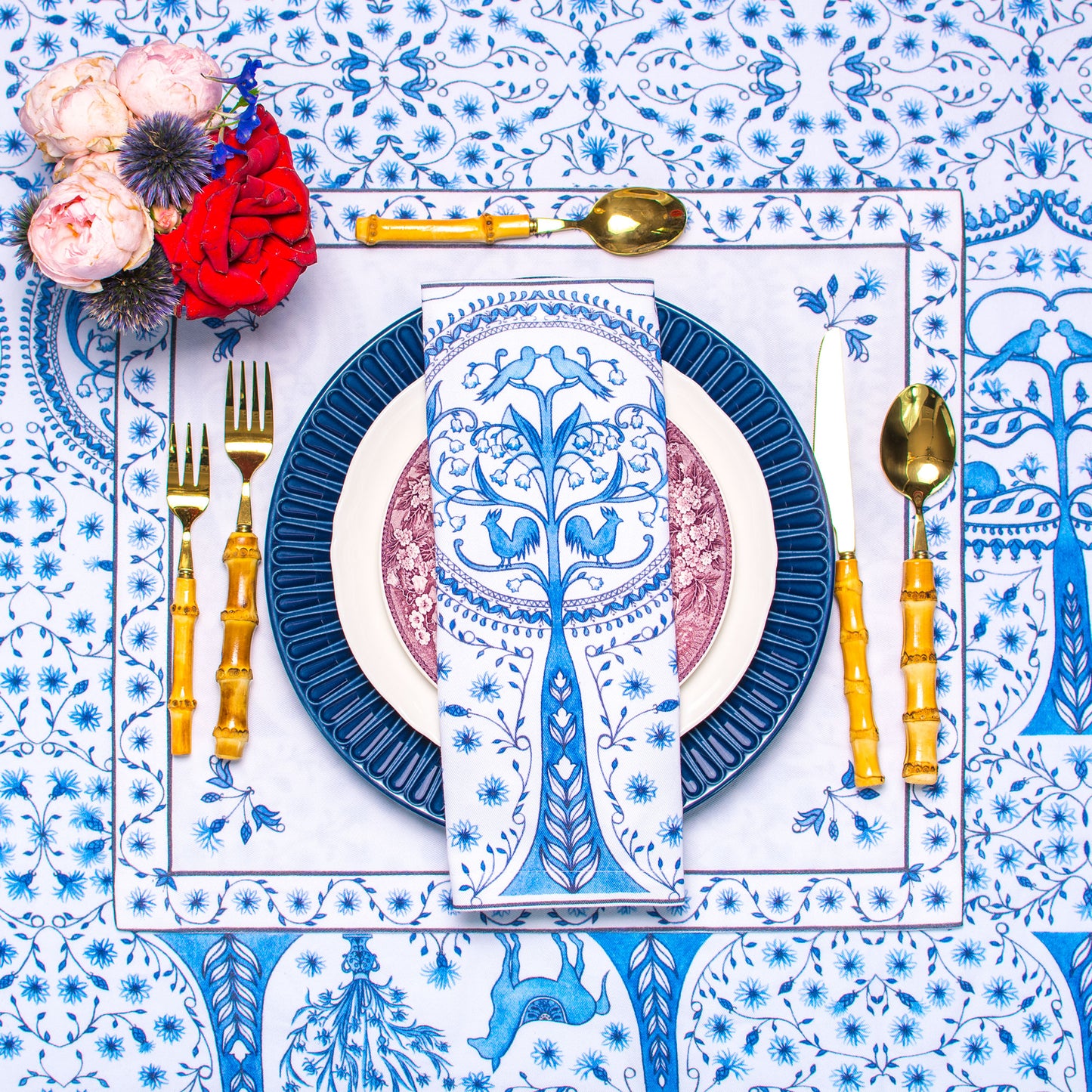 CHERRY TREE NAPKINS & PLACEMATS { Set of 4 }