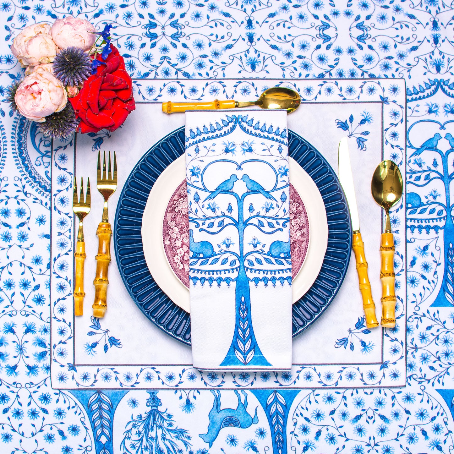 BIRCH TREE NAPKINS AND PLACEMATS { Set of 4 }