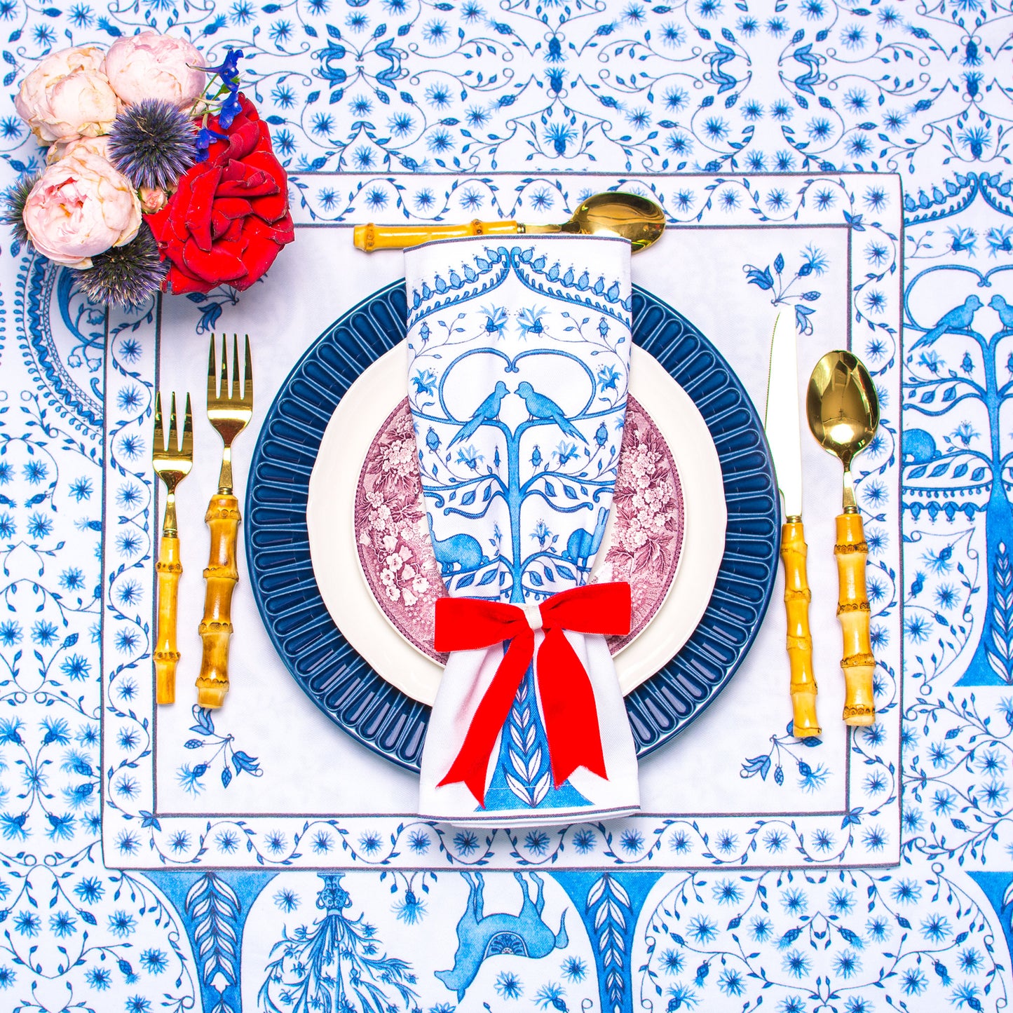 BIRCH TREE NAPKINS AND PLACEMATS { Set of 4 }