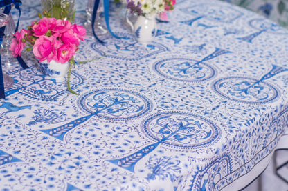 TREE OF LIFE CORNFLOWER TABLECLOTH