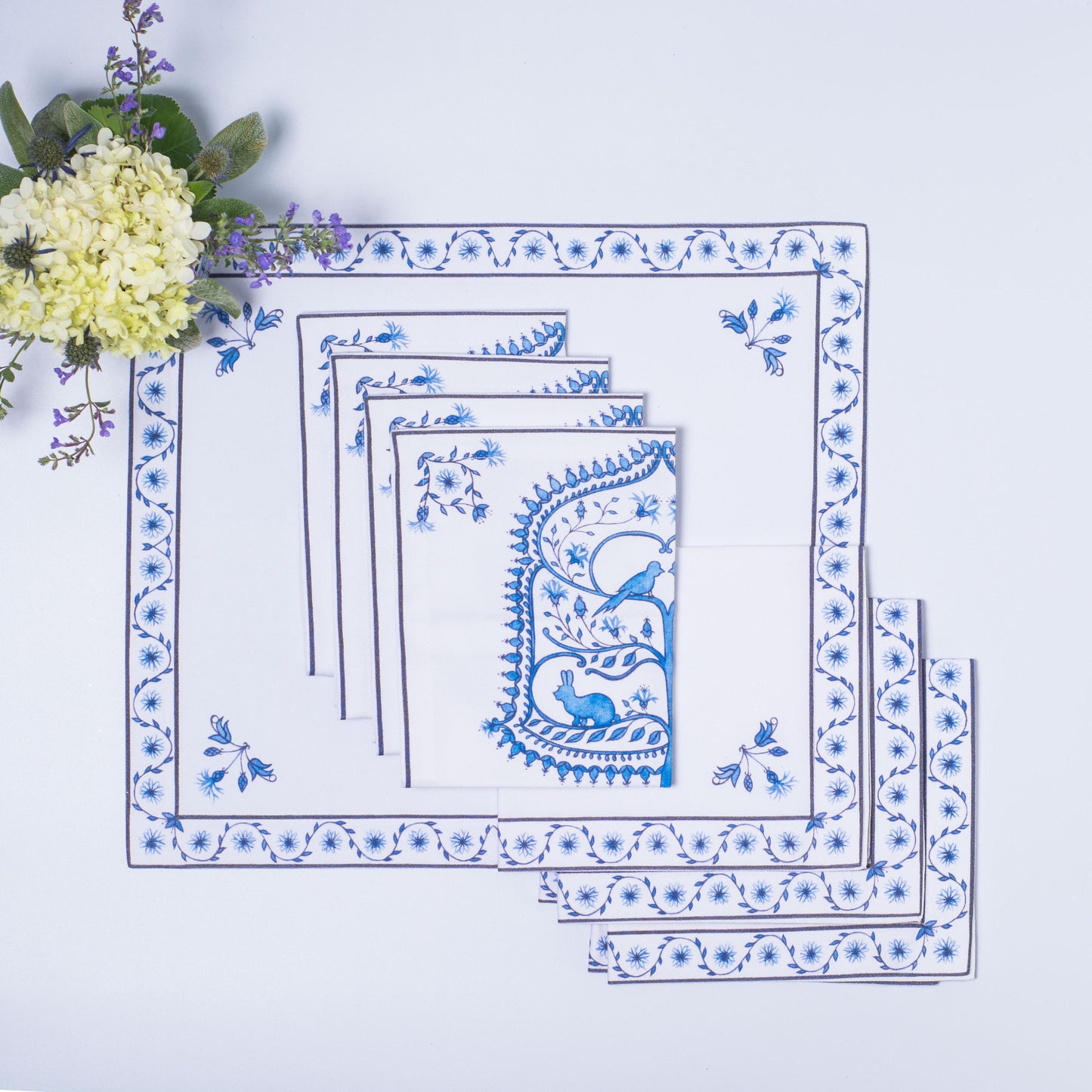 BIRCH TREE NAPKINS AND PLACEMATS { Set of 4 }