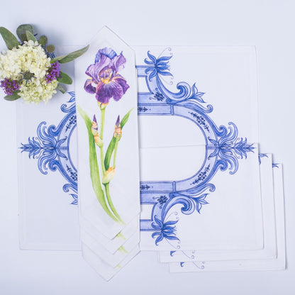 IRIS TEA NAPKINS & PLACEMATS { Set of 4 }