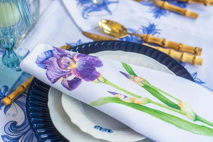 PURPLE & INDIGO IRIS DINNER NAPKINS