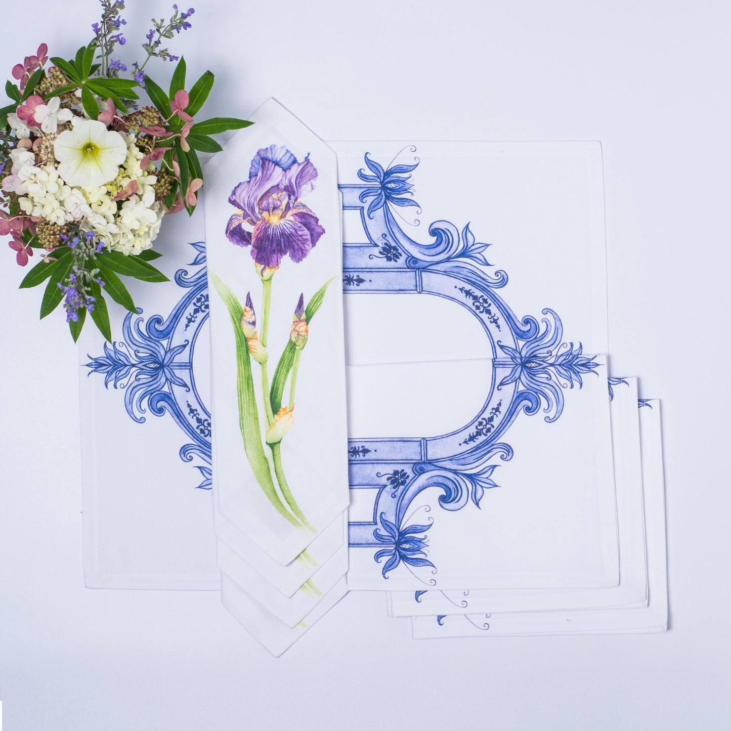IRIS TEA NAPKINS & PLACEMATS { Set of 4 }